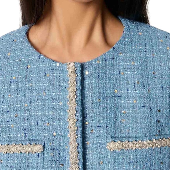 Vilya Short Sequin Embellished Tweed Jacket - Picture 4 of 12